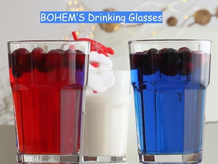 BOHEM'S Drinking Glasses, 12 Ounce Glass Water Cups, Glasses Drinking Set of 4, Stackable Glasses, Highball Glasses, Heavy Base Tumblers, Water Glasses for Soda, Juice, Milk, Coke, - Image 8