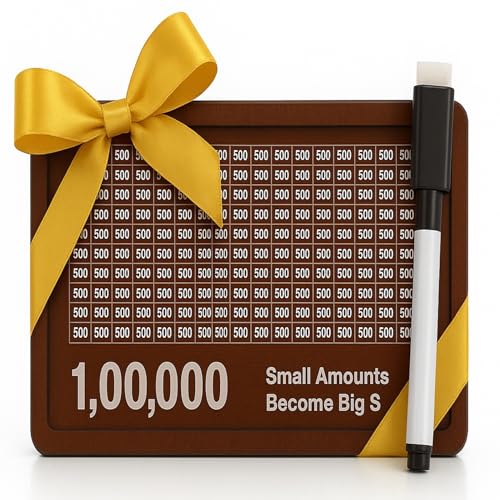 Image of JAYTOP Money Saving Box for Adult 100000, Piggy Bank 100000 for Kids Boys and Girls, Money Box, Wooden Money Bank, Gullak with Carved Design, 1 Lakh Money Savings Box (100000)