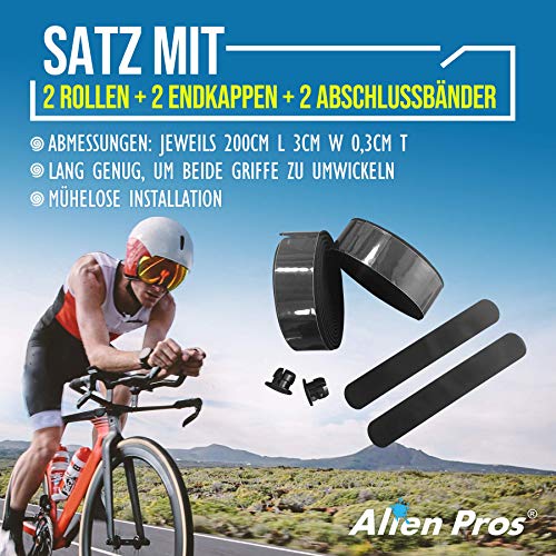 ALIEN PROS Bike Handlebar Tape EVA (Set of 2) Black - Enhance Your Bike Grip with These Bicycle Handle bar Tape - Wrap Your Bike for an Awesome Comfortable Ride (Set of 2, Black)