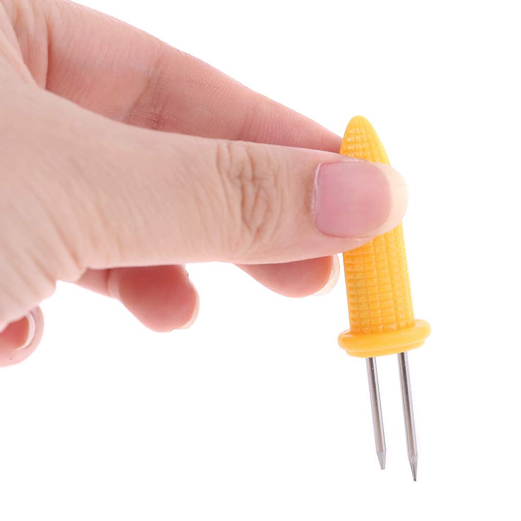 Set of 10 Corn Holders Corn Skewers Barbecue Twin Prong Holders Barbecue Accessories BBQ Gadget Stainless Steel