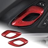 AIRSPEED Real Carbon Fiber Car Door Panels Cover Interior Trim for Chevrolet Camaro 2016 2017 2018 2019 2020 2021 2022 2023 Accessories, Red