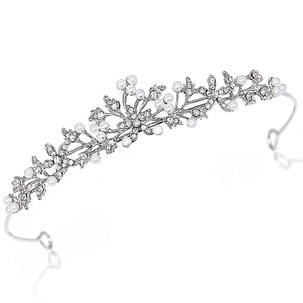 SUNSK Diadema de Novia Tiara Corona de Cristal con Diamantes Tiara de Corona Corona de Princesas Boda Novia de Diadema Corona de Cristal Boda para Cumpleaños, Bodas, Desfile, Graduación Fiestas