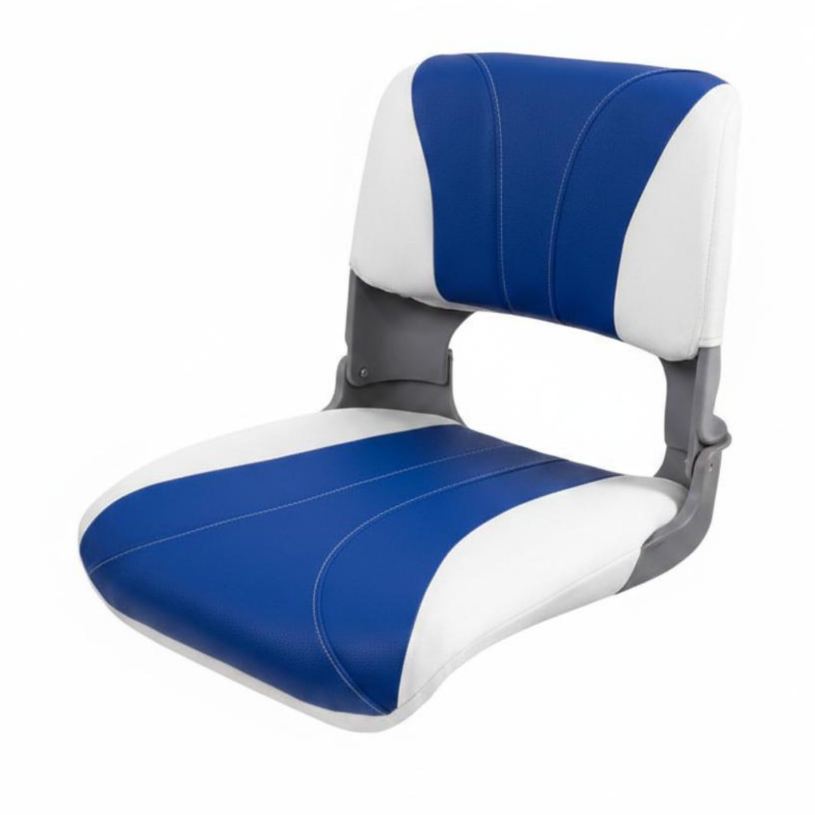 Milageto Sedile da Barca Pieghevole Sedia Timoniere Seggiolino Nautico Seduta Imbarcazione Rivestimento Idrorepellente in PVC E, Blu, Bianco-B, Pieghevole, Blu E Bianco-B