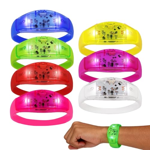 Genérico Pulseras Luminiscentes Para Activación Vocal Accesorios Luminiscentes | Pulseras LED | Para Chicas, Casa, Actividades Interiores Y Exteriores, Camping, Escuela