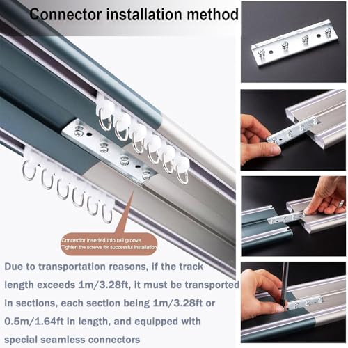 Double tringle à rideaux de plafond pour camping-car et chambre - 8