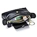 Women's Leather Coin Purse with KeyChain, Small Leather Pouch with Zipper for Women Fashionable Wallet (Black)
