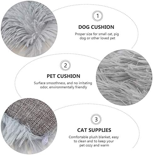 VILLCASE Pet Bed Mat,Comfortable Cat Sleeping Mat Puppy Seat Cushion Winter Cushion Plush Soft Washable Small Cat Dog Cushion Bed 40X30CM Grey