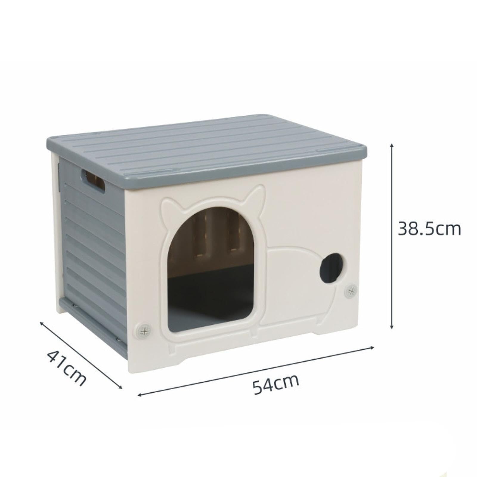 Generic Hundehütte für streunende Katzen, Haustierhöhle für Wildkatzen, für Igel, drinnen und draußen, grau (grau)