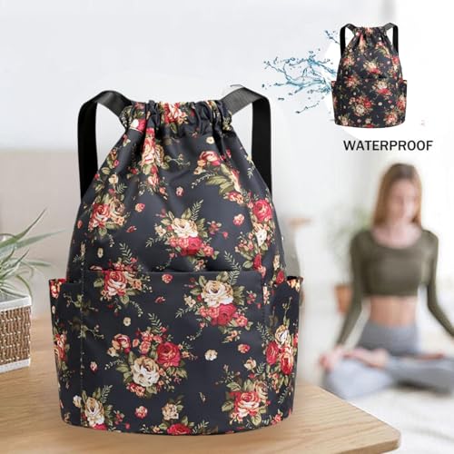 Image of MOCA Drawstring Gym Sports Backpack Lightweight Multipurpose Daypack Travel School College Daily Storage Carry Suitable Men Women Kids Adults Fitness Accessory