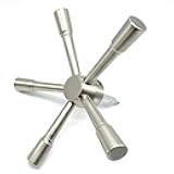 YOSEC 5 spoke gun safe handle with nickel stainless steel finish fits most fireproof rifle safe, gun cabinets, depository safes and vault doors