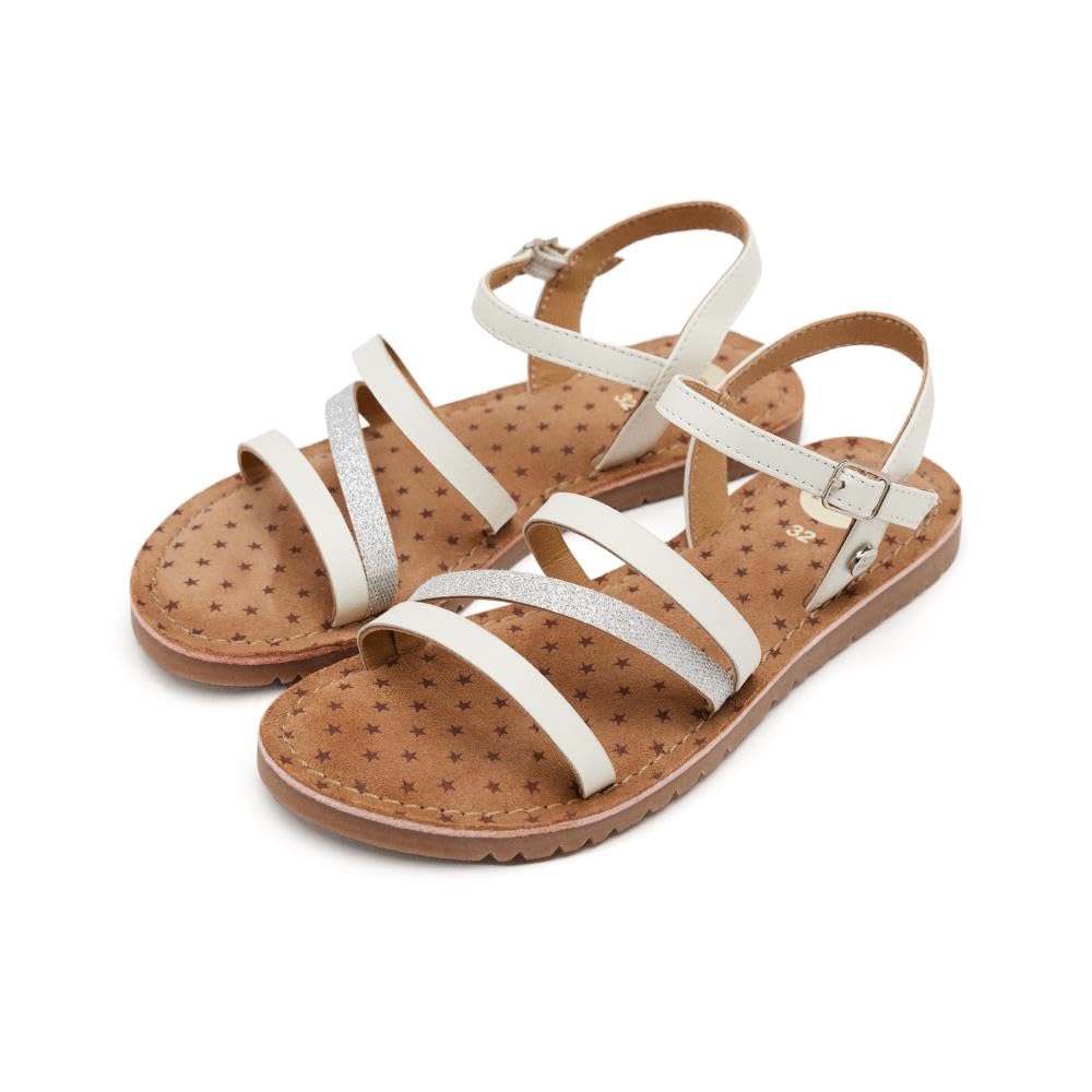 GIOSEPPO Vershire Flat Sandal, White, 5 UK