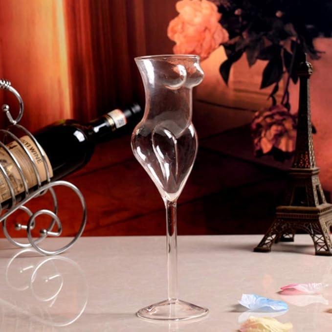 Image of Lady Shaped Wine Glass Set | Femme Figure Cocktail Glass Set - Bold & Sexy Designer Glassware 180 ml Set of (2)