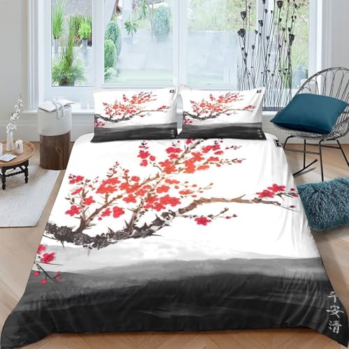 Housse de couette branches fleuries 3D double 200x200 microfibre - 4
