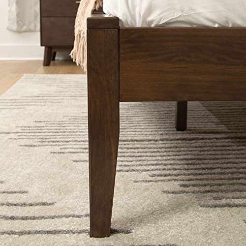 Plank+Beam Duo Solid Wood Queen Bed Frame With Panel Headboard, Modern Platform Bed With Wood Slat Support, No Box Spring Needed, Walnut #TOP5