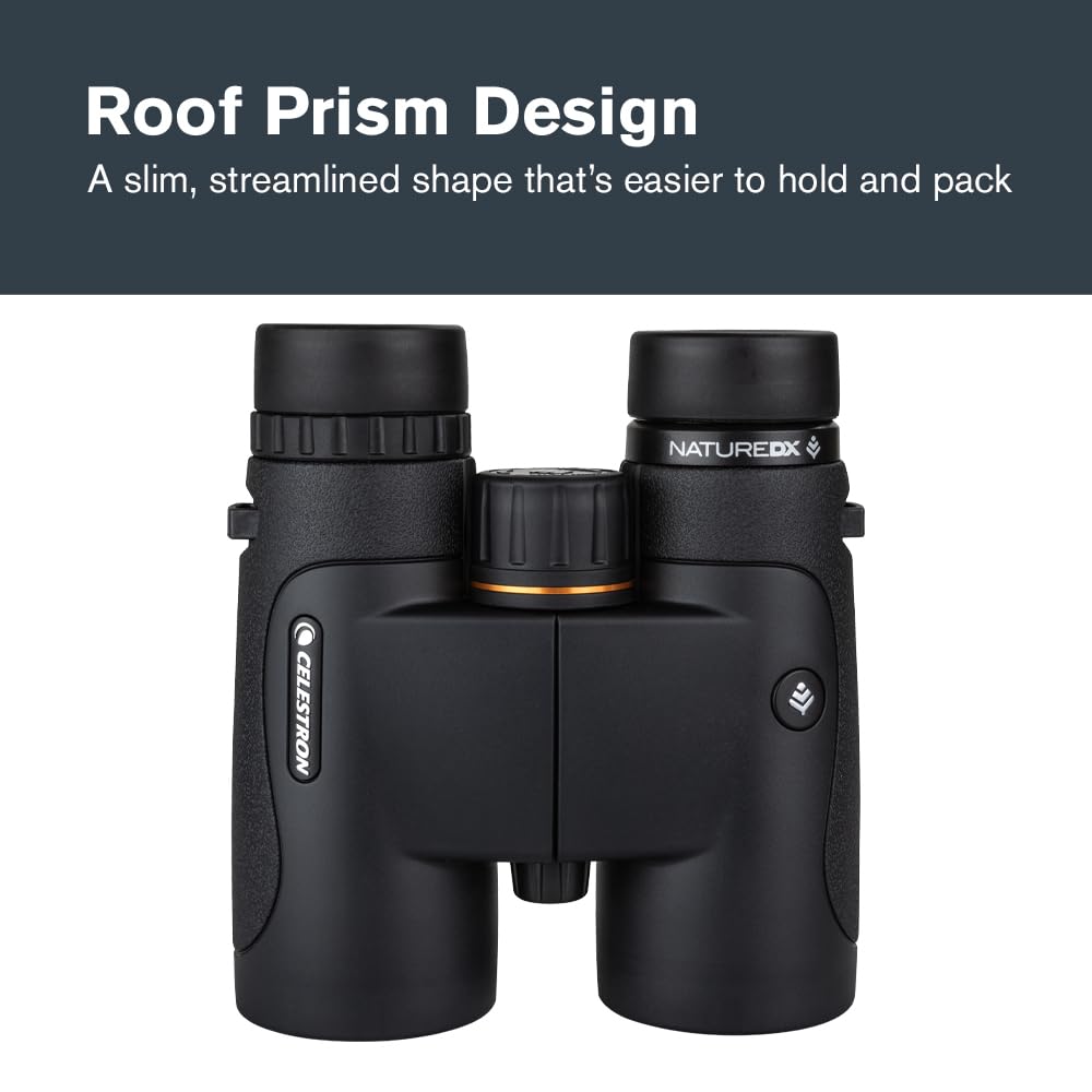 Celestron 72322 Nature DX 8x42 lornetka outdoorowa i do obserwacji ptaków, powlekana wielowarstwowo z pryzmatami BaK-4, wzmocniona guma, nieparujaca i wodoodporna
