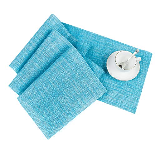 Camino de Mesa Pauwer Camino de Mesa de Vinilo Antideslizante Lavable para Mesa de Cocina Antideslizante (Azul, 30 * 180 cm)