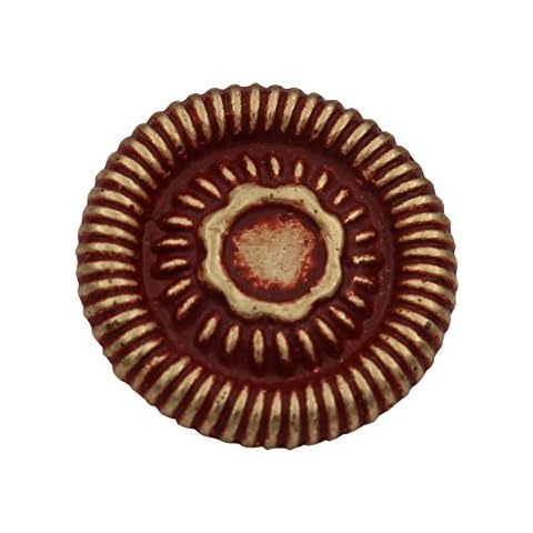 Red an gold coloured Metal decorativ Buttons like vintage 15mm or 20mm Pack of 6 (20mm) Cover