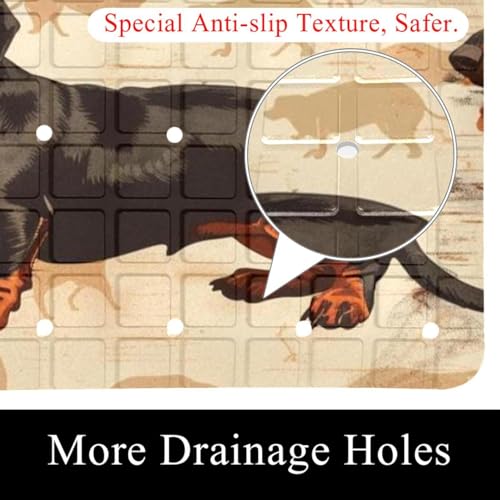 Tapis de bain antidérapant pour chien teckel marron à séchage rapide - 3