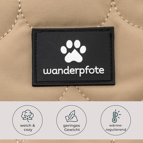 Wanderpfote Hundemantel – Steppjacke Hundejacke Stilvoll und Elegant – Hundemantel Wasserdicht – optimal für kleine und mittelgroße Hunde (Beige, S)