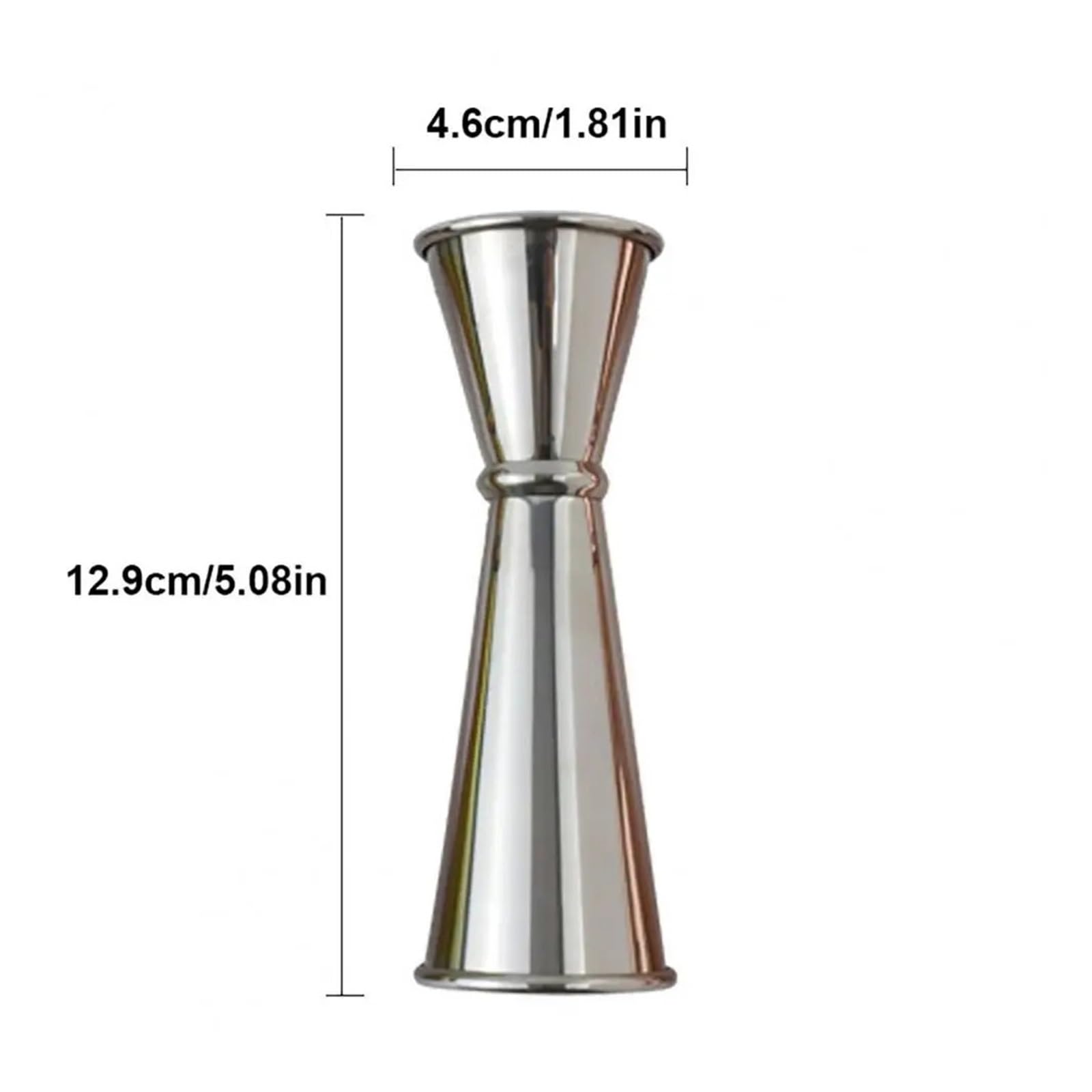 Double tasse à mesurer avec mesures l'intérieur, Compatible les outils de bar des barmans(Rose Gold)