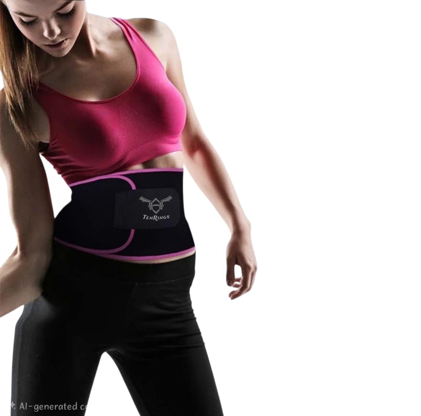 tenrings Waist Belt Made of Neoprene for Women & Men for Tummy Exercise Pink-picture-47