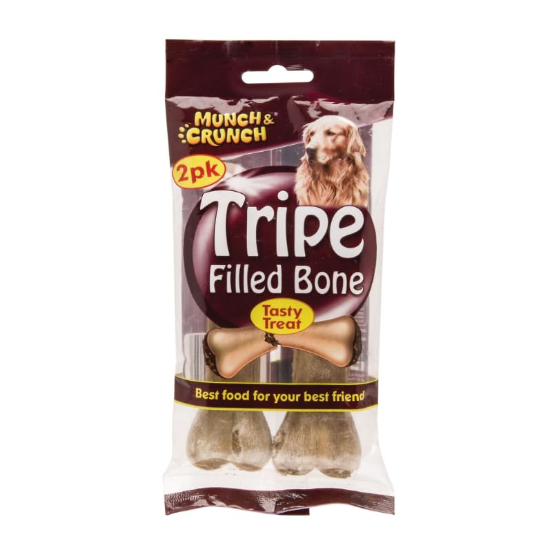 Munch & Crunch Dog Treats Tripe Filled Bone 2pk x 24 Packs