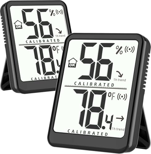 Antonki 2 Pack Room Thermometer Small Hygrometer Indoor Humidity Monitor Sensor