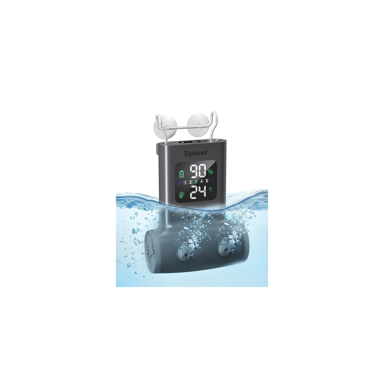 Tipkook 13000mAh Rechargeable Bathtub Bubble Jet for Home Bath（Gray）