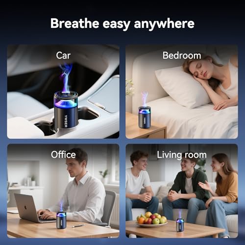 Image of Smart Car Air Freshener, Car Air Freshener Diffuser with Starry Sky Projection and 50ml Perfume, Auto On /Off Intelligent, 3 Mode Adjustable Rechargeable Aroma Diffuser (Freesia)
