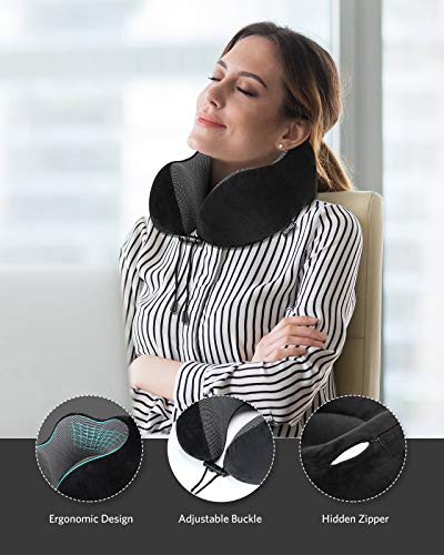 HOMIEE Reise Nackenkissen, Orthopädisches Nackenkissen, Schlafen Memory Foam Stoff Ergonomisches Nackenstützkissen für optimalen Komfort durch Beste Memory Foam Technologie - Image 5