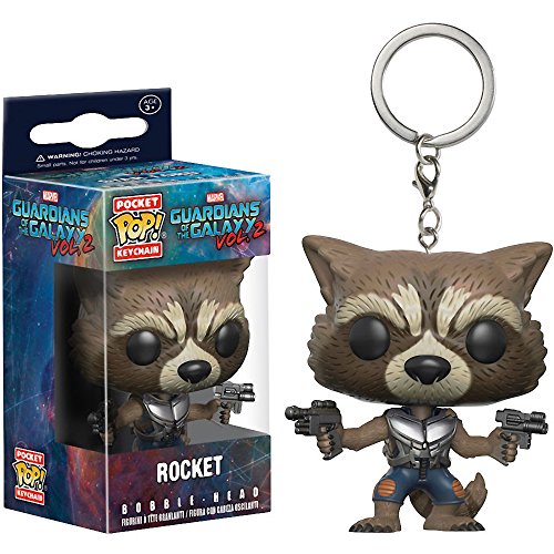 Rocket: Funko Pocket POP! x Guardians of the Galaxy 2 Mini-Figural Keychain + 1 FREE Official Marvel Trading Card Bundle (13217)