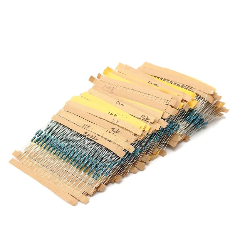 3120pcs 156 Valore 1/4 Watt Metal Resistor Resistor Kit Assortito, 1% di Campioni di resistori Pack 1 Ohm-10m Ohm Fai da Te Componenti elettronici Set.