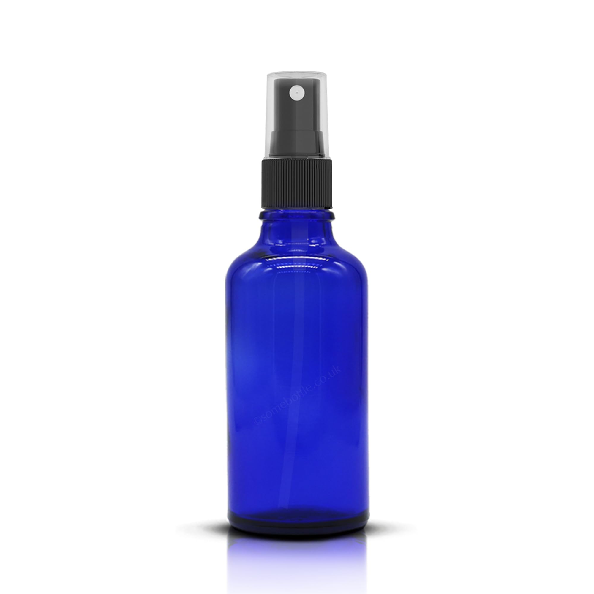 40-50 ml blaue Glas-Sprühflaschen mit schwarzem Zerstäuber – Kobaltblaue Sprühflaschen, nachfüllbar, für Flüssigkeiten/Kosmetik/ätherisches Öl/Aromatherapie/Parfüm