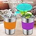 Stainless Steel Kids Cups, 6 Pack 12oz Leak Proof Kids Straw Cup Sippy Tumblers with Lid and Straw, Unbreakable Water Drinking Glasses, BPA-Free Metal Mug for Toddler Children Adult Indoor Outdoor