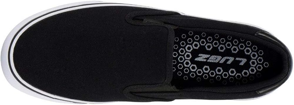 Lugz Mens Bandit Slip On Sneakers Shoes Casual - Black 6.5 Black/White/Black