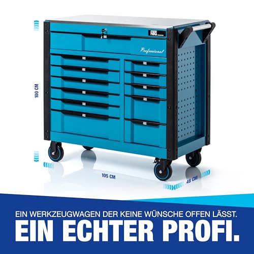 Carro de herramientas XXL equipado con herramientas | 457 piezas | +12 cajones con cerradura | 10 con herramientas | con incrustaciones flexibles de óptica de carbono | Carro de taller Caja de - Imagen 3