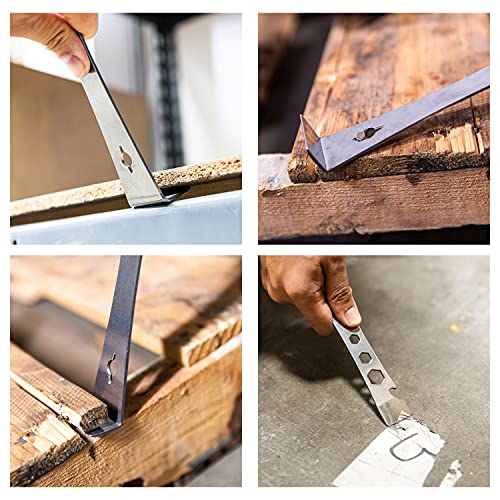 Neiko 00250A Pry Bar Set, 2 Pc Stainless Steel Flat Bar Crowbar, Hex Wrench, Small Pry Bar, 6-1/2” Mini Crow Bar & 9-1/2” Pry Tool, Molding, Scrape, Nail, Baseboard Trim Puller, & Prop Bottle Opener #TOP3