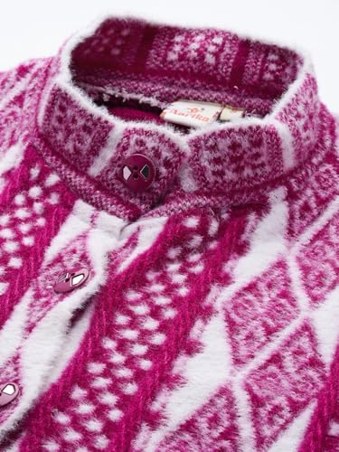 Image of Aarika Womens Winter Wear Maroon Colour Geometric Woolen Cardigan