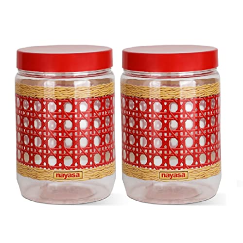 Image of Nayasa Sparkle Containers, 1900 ML (Set of 2), Red