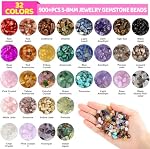 Funtopia 32 Colors Crystal Beads Kit for Jewelry Making,1200 Pcs Natural Gemstone Beads Bracelet Making Kit Adults 5-8mm Irregular Crystals and Stone Bead Chips for Bracelet Necklace Earring DIY Craft