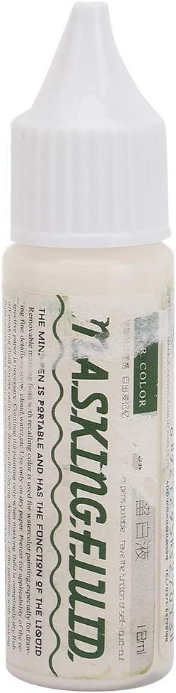 Art Gouache Painting Masking Fluid, Artist Watercolor Painting Media Pigment Covering Liquid for Fluid Media Acrylic Paints Ink Watercolor Painting (18ml)