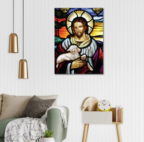 Image of Tamatina Religious Art Canvas Paintings | Lord Savior Jesus | Christian Art | Paintings for Home decor|Size - 24X18 Inches.j458