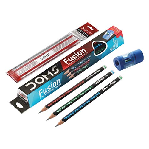 Image of Doms Fusion Pencil 10 Pcs & Camlin Kokuyo Nouvel Geometry Box (Multicolor)