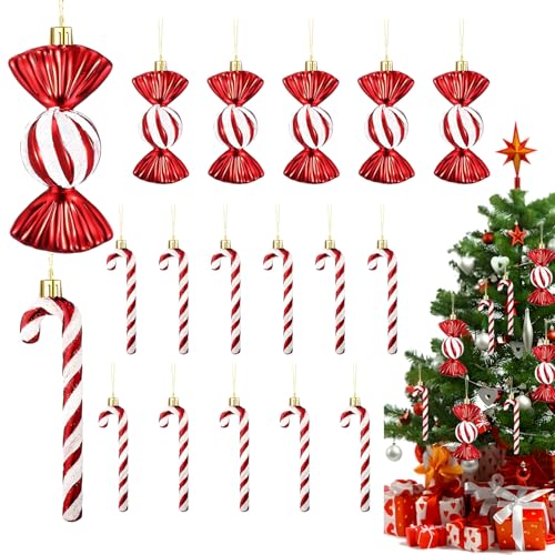 18 Stück Zuckerstangen Weihnachten Deko, Weihnachtsbaumschmuck...