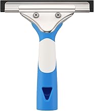 Professional Window Squeegee 6IN, Stainless Steel Wiper with Silicone Squeegee Blade, Window Cleaner Tool, Window Cleaning Equipment for Home Bath Shower Glass Door Mirror Tile Kitchen Car