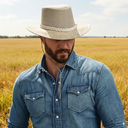 Gorra American Hat Makers Breeze Leather & Mesh Sun Hat miniatura 2