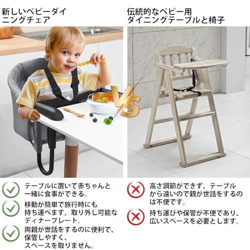 多機能赤ちゃんは椅子携帯用椅子食事テーブルと椅子を学びます Amazon.co.jp: ポータブルベビーダイニングチェア 外食 折りたたみ