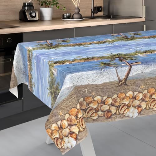 Nappe en Toile cirée, Lavable, pour Table de Jardin, extérieur, intérieur, 240 x 140 cm, Bord...