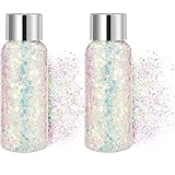 2Pcs Holographic Body Glitter Gel, Long Lasting Waterproof Chunky Liquid Glitter Gel Rave Festival P