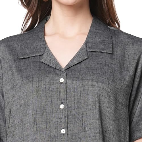 Image of GO-4 IT Rayon Fabric Short Sleeve Crop Shirt